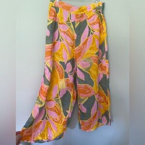 Tropical Tahari 100% linen wide leg pants